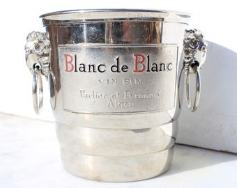 Vintage French Ice Bucket ,cooler, Aluminium, 1950's ,Blanc de Blanc
