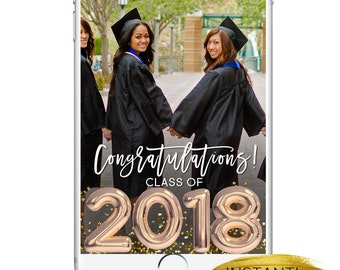Graduation Snapchat Geofilter, Grad Party Class of 2018 Snapchat INSTANT DOWNLOAD Geofilter, Custom Cute Lit School Prom Highscool Grad