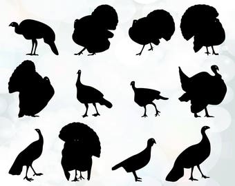 Turkey Svg files - Cuttable Design SVG, DXF, EPS - Silhouette Studio & Cricut - Thanksgiving Vector Art - Vinyl Digital Cutting - Cut Files