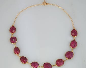 Ruby Necklace. July Birthstone Necklace, Christmas Gift, Statement Necklace, Gift for her, Gold Filled Necklace, Designer Elegant Necklace