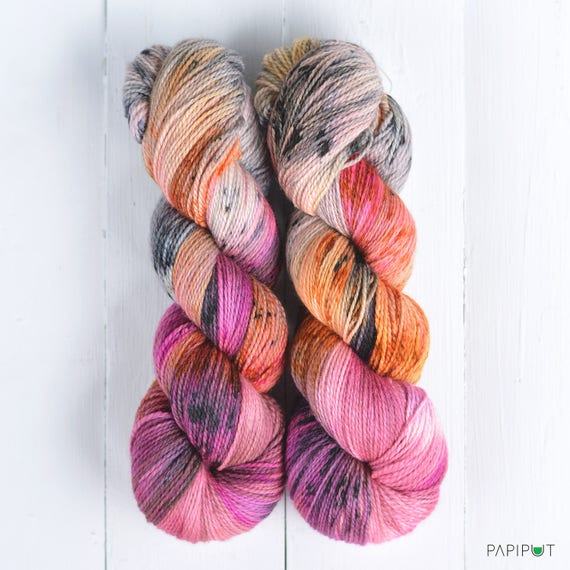 recommended dyers - Papiput Yarn's Hand Dyed Tough Sock Yarn, colorway