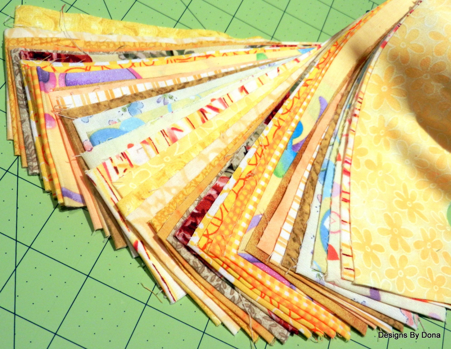 Yellow Pre Cut Jelly Roll 40 PreCut Strips Some Duplicates