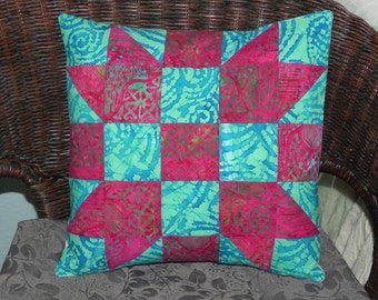 Turquoise Ripple Pillow Cover