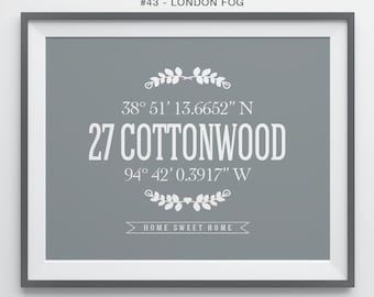 Housewarming Gift Our First Home Gift for Couple Personalized House Warming Gifts New Home Coordinates Print Home Address Sign Gift