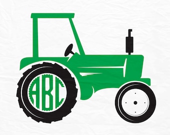 Tractor, Tractor SVG, Tractor Monogram SVG, SVG Files, Cricut Cut Files, Silhouette Cut Files, Instant download.
