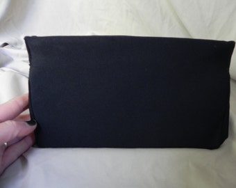 1950's Vintage Black Silky Clutch Purse Handbag by bobbie jerome