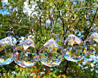 5 Crystal Balls, 30mm Faceted Crystal Ball, Wedding Décor, Crystal Sun Catcher, Christmas Ornament, Crystal Gift FC 110-5