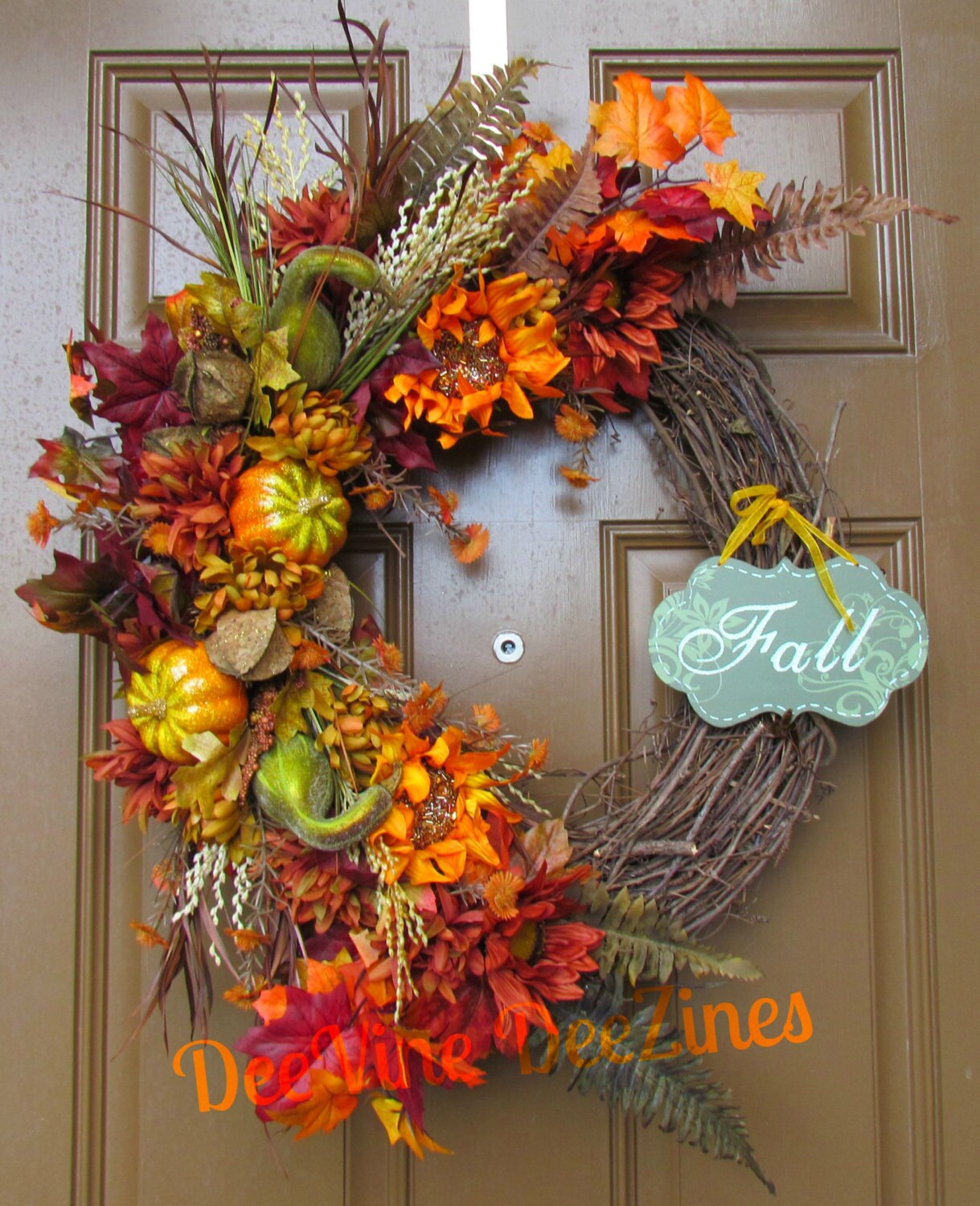 Fall Thanksgiving Grapevine Wreath Fall Floral Grapevine