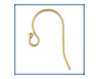 Gold Filled Earwires, Gold Ear Hooks, Earring Findings, Ball End Ear Wires, 3 Pair, 14kt gold Filled earwire, gold filled Ball End Ear Wire