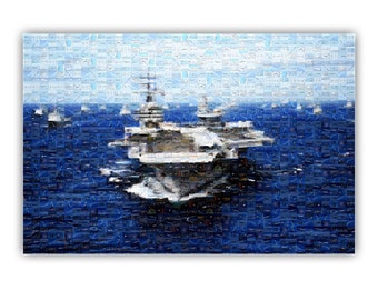 Air Craft Carrier Photo Mosaic Poster