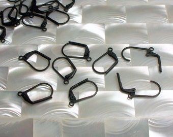 8 pcs Matte Black GOTH Ear Wires, 20g Lever back Ear Wires Dull 4 pair Nickel Free Hypoallergenic