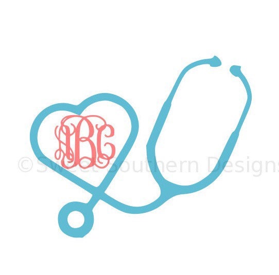 Download Monogram nurse stethoscope SVG instant download design for ...