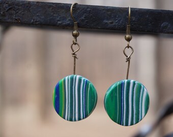 Lines White Earrings