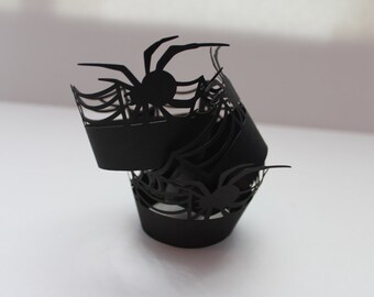 Spider Web Halloween Cupcake Wrapper (Set of 12)