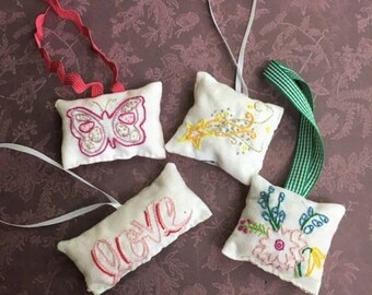 Hand Embroidered Ornament Medley