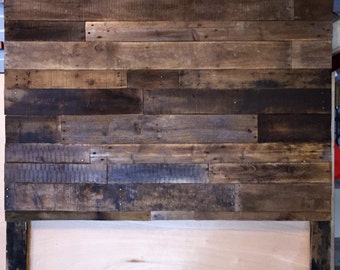 Reclaimed pallet wood headboard