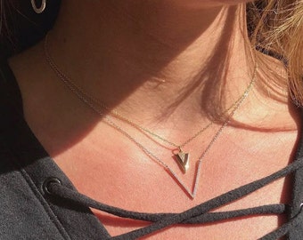 14k Yellow Gold Diamond Triangle Pendant 165-144
