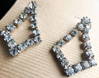 Vintage Rhinestone Earrings Chandelier Style Jewelry Gifts For Her Retro Glam 1960s Hollywood Regency Gemstones