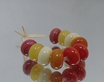Autumn Pairs, Lampwork Spacer Beads, SRA, UK
