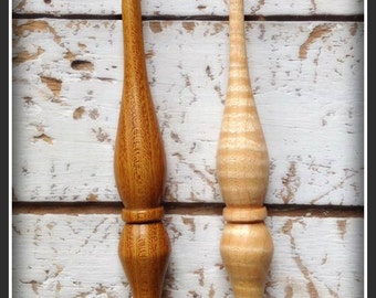 Wooden Crochet Hook / Hand-turned Domestic Woods Crochet Hooks / Osage Orange / Quilted Maple