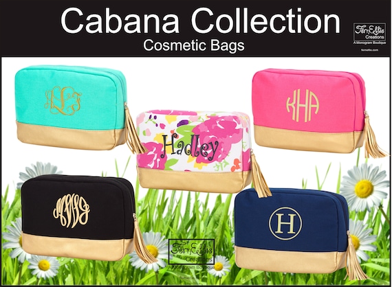 Personalized Makeup Bag, Monogrammed Makeup Bag, Bridesmaids Gift, Toiletry Bag, Cabana Collection Makeup Bag, Cosmetic Bag