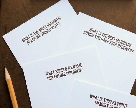 DIY Wedding Reception Conversational Questions Starters Cards