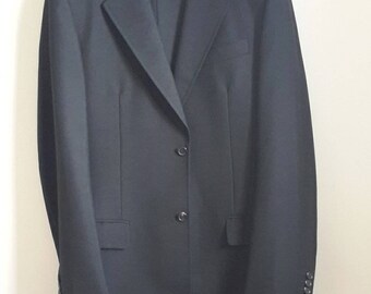 Classic Louis Vuitton Designer Men's Black Wool & Mohair LV Logo Tuxedo Suit LV Made In Italy