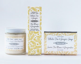 white tea & ginger perfume oil for body + home