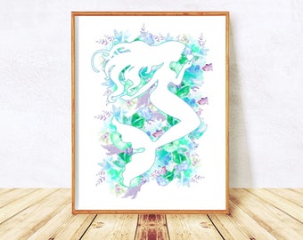 Mermaid bathroom art | Etsy