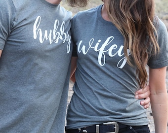 Couples Shirts / Honeymoon Shirts / Mr and Mrs Shirts / Mrs Shirt / Hubby Wifey Shirts / Wifey Shirt / Couples Shirt Set / Wifey / Hubby