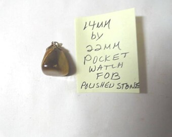 Vintage 1910s Pocket Watch Chain Fob Polished Stone 14mm by 22mm
