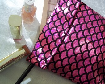 Mermaid Makeup Bag, Mermaid Cosmetic Bag, Beauty Accessory, Fuchsia Mermaid Bag, Mermaid Gifts, Bridesmaid Gift, Teen Gift, Christmas Gift