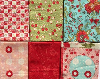Bliss Bonnie and Camille moda fabrics 6 Fat Quarter Yard set Please Read