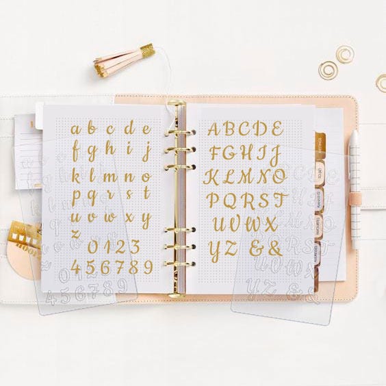 8 Bullet Journal Stencils Planner Stencil Letters Alphabet