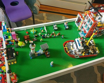 Table with storage, Building bricks table, Activity table, Building blocks table, kids table, compatible with Lego® table and duplo