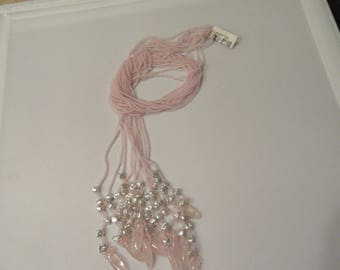 Rose Quartz and Keshi Pearl Necklace Fancy
