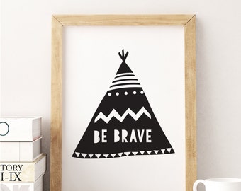 Scandinavan Teepee Print, Kids Room Decor, Kids Room Print, Kids Room Wall Art, Wall Decor, Nursery Wall Art, Nursery Print.