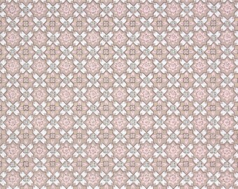 1940s Vintage Wallpaper by the Yard - Pink Gray and White Geometric