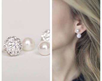Ear Jacket,Ear Jackets,Sterling silver ear jacket,Bridesmaid earrings,wedding earrings,bridal earrings,ear jacket earring,jacket earrings