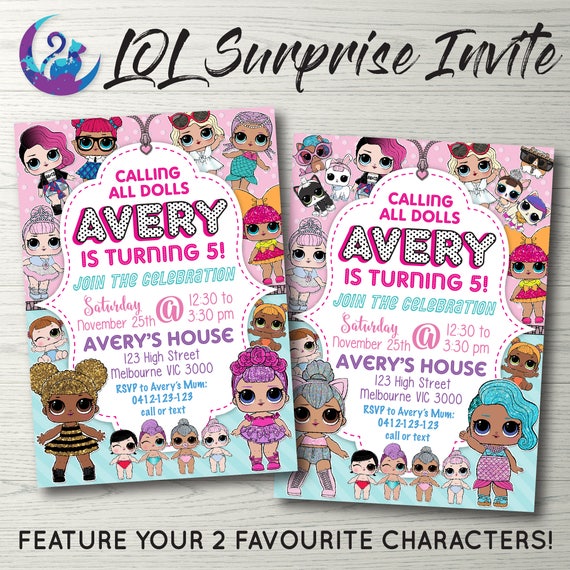 LOL SURPRISE Invitation LOL Surprise Doll Party Lol Doll