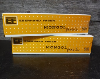 vintage pencils Eberhard Faber Mongol Pencils No 482 #2 two boxes mint condition 16 count total