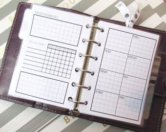 Pocket Size Week on One Page - Undated Printed Inserts - Vertical Grid Layout