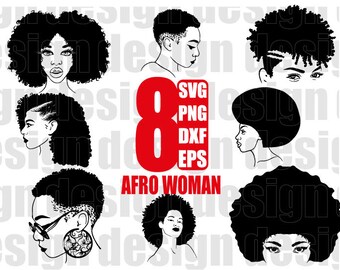 afro woman svg, black woman, funky woman, afro girl, black girl, curly hair, afro hair, clipart, stencil, vinyl cut files, iron on files