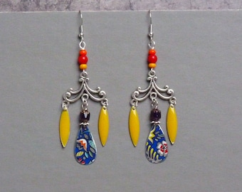 Boho Earrings, Hippie Earrings, Bohemian Earrings, Gypsy Earrings, Spring Earrings, Baroque Earrings, Colorful Earrings, Gift for Her