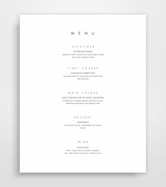 Menu Template For Pages