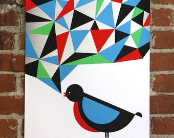 Bird 1- Handprinted Art Print