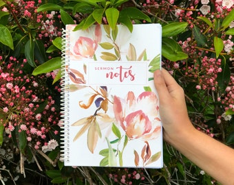 Sermon Notes, Sermon Notebook, Sermon Journal, Church Journal