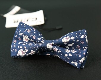 Navy Blue Floral Bow Tie, Bow Ties, Boys Bowties( Pack of 2pcs)