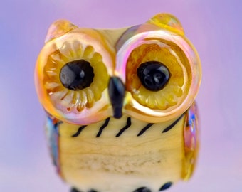 Barney... lampwork owl bead............ sra