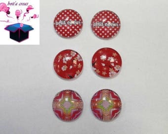 6 glass cabochons 18 mm as pictured lot number 50
